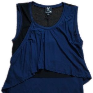 Alexander McQueen black and navy top with mesh